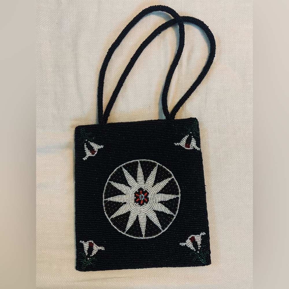 Vintage Black Beaded Bag